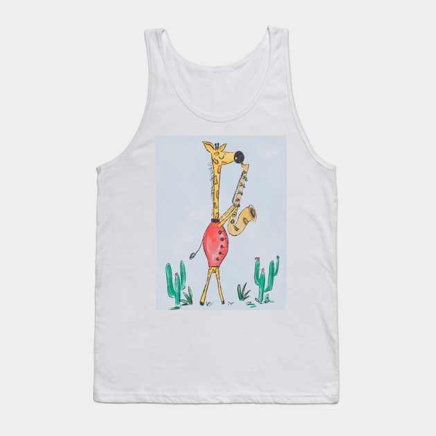 Jazzy Giraffe Tank Top by Guncha Kumar